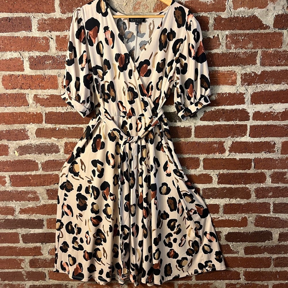 Eloquii Animal Print Midi Dress